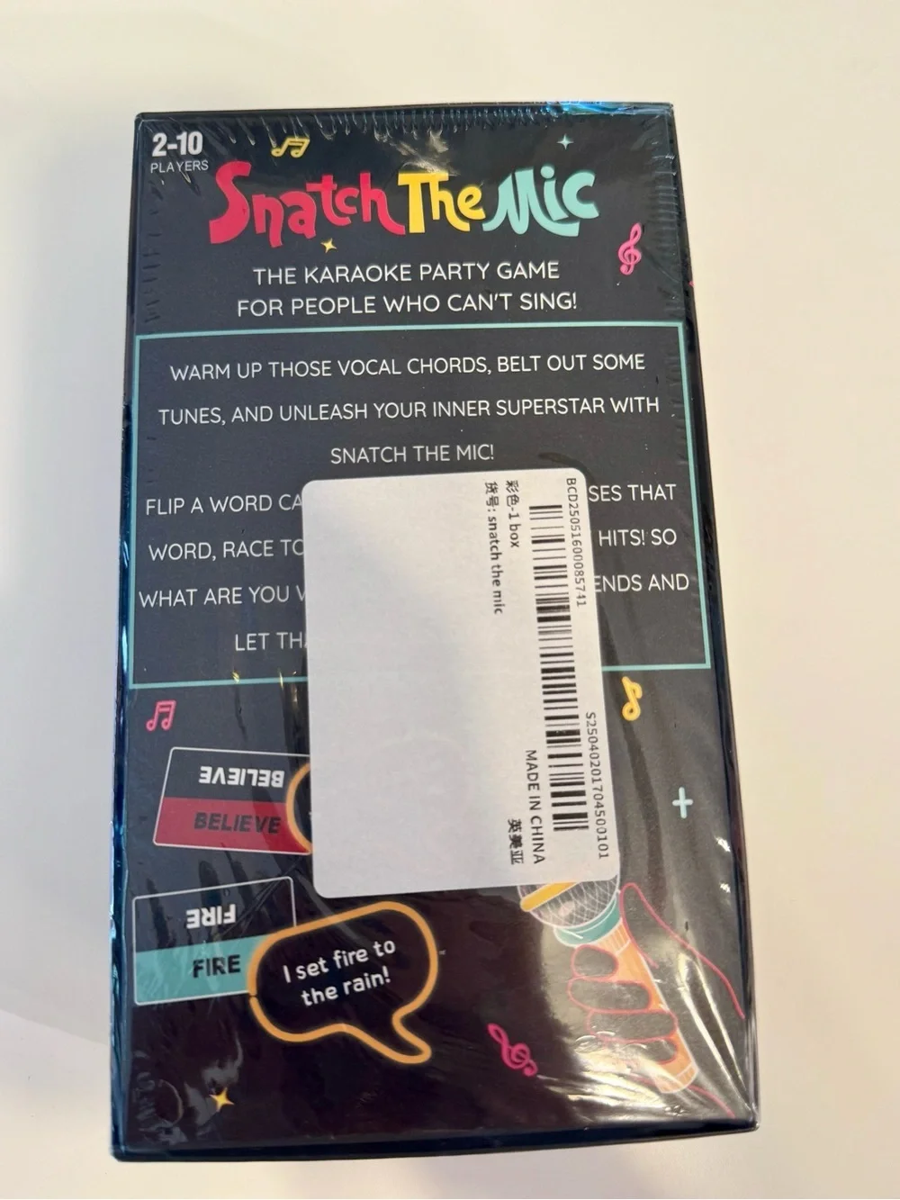 The Mic Karaoke Party Game - Black & Multicolor